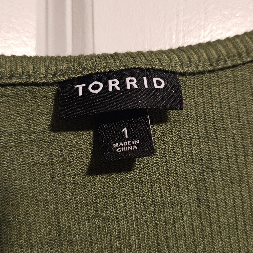 Torrid Mini Rib Knit Babydoll Skater Dress - Picture 2 of 3
